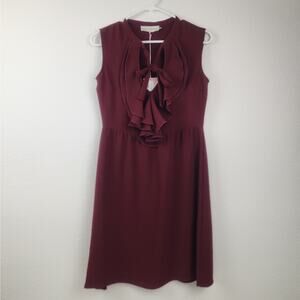 L'autre Chose Burgundy Dress Size 38 Italian US 6 Sleeveless Knee Length NWT